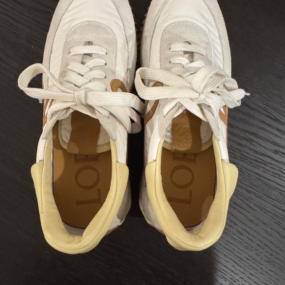 Loewe Women's Cream and Tan FLOW Sneakers - Picture 5 of 9